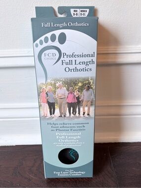 NIB FCD Choice Professional Full Length Orthotics - Men 9-9-1/2|Women 11-11-1/2